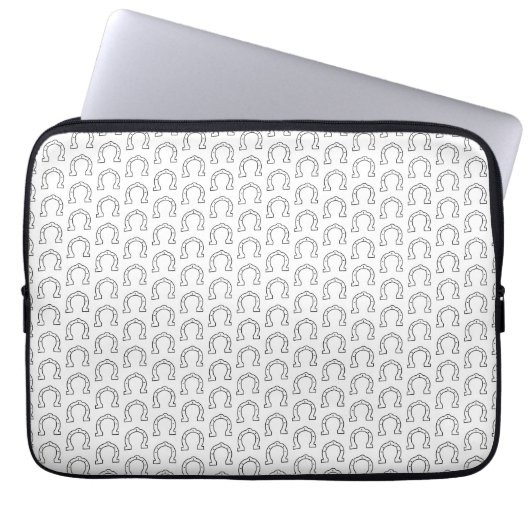 Paardenrennen Hoefijzer afdrukken Laptop Sleeve (Voorkant)