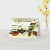 Paardenrennen in de winter Clarence Gagnon - Groet Kaart (Gele Bloem)