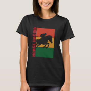 Paardenrennen Jockey Galopperend Paard Silhouet T-shirt