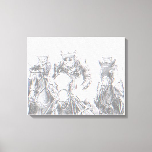 Paardenrennen Jockey Riding Canvas Print (Voorkant)