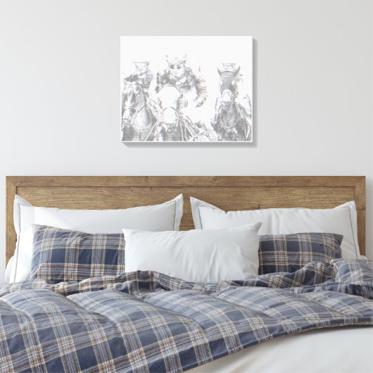 Paardenrennen Jockey Riding Canvas Print (Insitu (Slaapkamer))