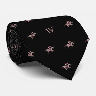Paardenrennen Jockey Trainer Monogram Initiaal Bla Stropdas