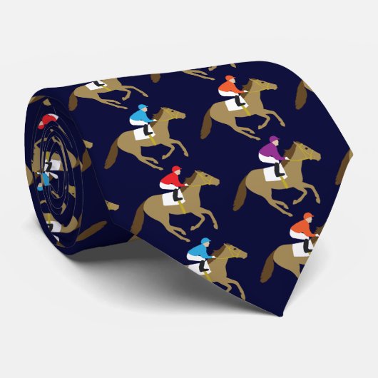 Paardenrennen Jockeys Derby Dag Monogram Stropdas (Opgerold)