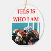 paardenrennen keramisch ornament (Links)