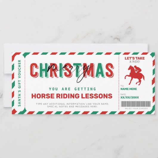 Paardenrennen kerstcadeautje Ticket Voucher (Voorkant)