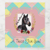 paardenrennen met argyle-baby wijn etiket (Enkel label)