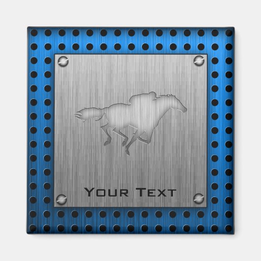 Paardenrennen; metal-look magneet (Voorkant)