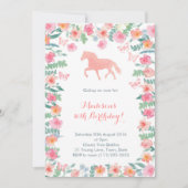 Paardenrennen Pony Lessons Party nodigt meisjes ui Kaart (Voorkant)
