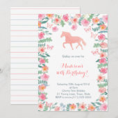 Paardenrennen Pony Lessons Party nodigt meisjes ui Kaart (Voorkant / Achterkant)