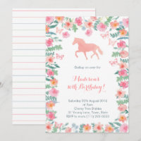 Paardenrennen Pony Lessons Party nodigt meisjes ui