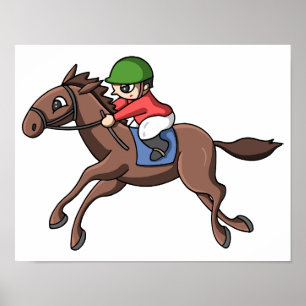 Paardenrennen. Poster