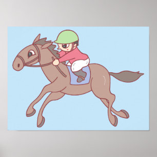 Paardenrennen. Poster