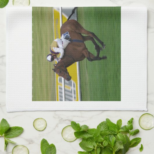 paardenrennen, racesport theedoek (Gevouwen)