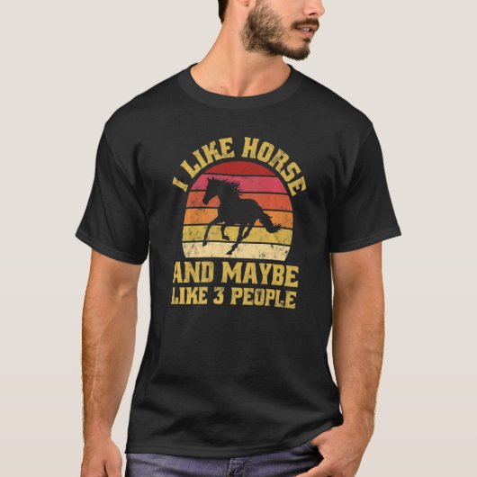 Paardenrennen Retro Sunset T-shirt (Voorkant)