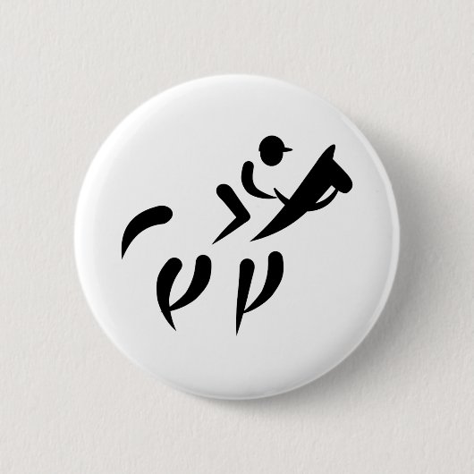 Paardenrennen Ronde Button 5,7 Cm (Voorkant)