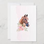Paardenrennen Roze Pony Bloemmeisjes Birthday Kaart (Achterkant)