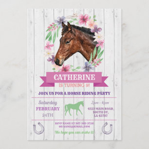 Paardenrennen Roze Pony Horseback Birthday Kaart