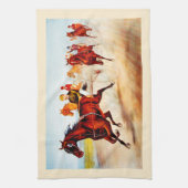 Paardenrennen Theedoek (Verticaal)