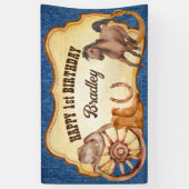 Paardenrennen van cowboy rodeo spandoek (Verticaal)