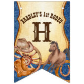 Paardenrennen van cowboy rodeo vlaggetjes (Tweede vlag)