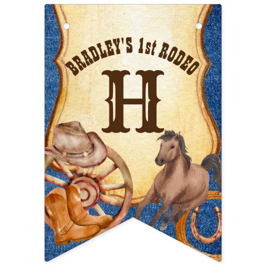 Paardenrennen van cowboy rodeo vlaggetjes (Tweede vlag)