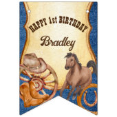 Paardenrennen van cowboy rodeo vlaggetjes (Eerste vlag)