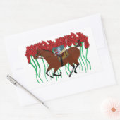  Paardenrennen w / Rozen Design Rechthoekige Sticker (Envelop)