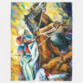 Paardenrennen XL Fleece Deken (Voorkant)