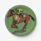 Paardenrennende papieren Borden Papieren Bordje (Voorkant)