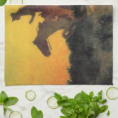 Paardenrenner Tegen de Zonsondergang in het Wilde  Theedoek (Gevouwen)