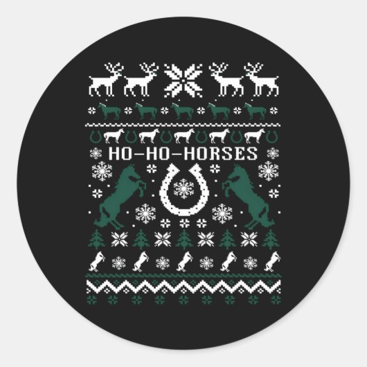Paardenrenners Paarden Lelijk Tacky Ronde Sticker (Voorkant)