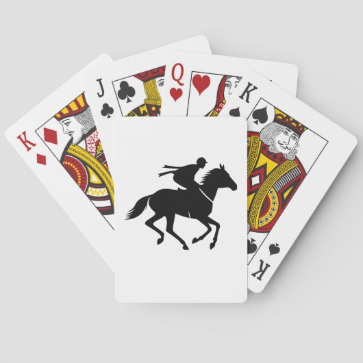 paardenrensilhouet pokerkaarten (Achterkant)
