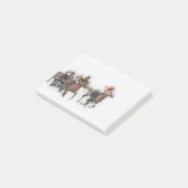 Paardenrensport jockeys wedstrijden paarden post-it® notes (Schuin)