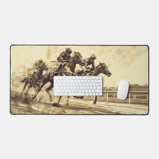 paardenrensport-schets bureaumat (Keyboard & Muis)