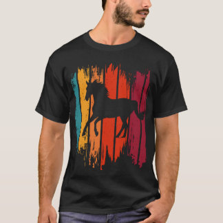 Paardenretro  bij zonsondergang t-shirt