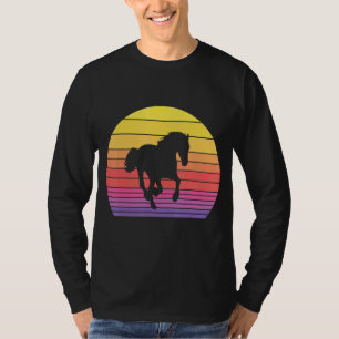 Paardenretroflector , druk 60s 70s Zonnegesetanim T-shirt