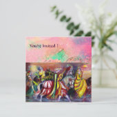 PAARDENRIJDERS, MUZIEK 'S AVONDS, Roze goud glinst Kaart (Staand voorkant)