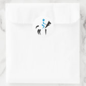 Paardenrijssymbool Ronde Sticker (Tas)