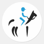 Paardenrijssymbool Ronde Sticker (Voorkant)
