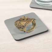 Paardenring (goud en cornelaan) drankjes onderzetter (Linkerzijde)