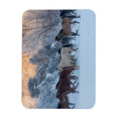 Paardenrit in de winter op Hideout Ranch Magneet (Verticaal)