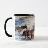 Paardenrit in de winter op Hideout Ranch Mok (Links)