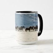 Paardenrit in de winter op Hideout Ranch Mok (Voorkant rechts)
