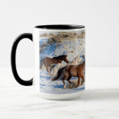 Paardenrit in de winter op Hideout Ranch Mok (Links)