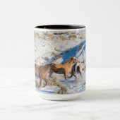 Paardenrit in de winter op Hideout Ranch Mok (Midden)