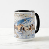 Paardenrit in de winter op Hideout Ranch Mok (Voorkant rechts)