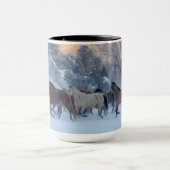 Paardenrit in de winter op Hideout Ranch Mok (Midden)