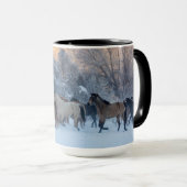 Paardenrit in de winter op Hideout Ranch Mok (Voorkant rechts)