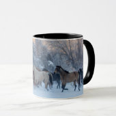 Paardenrit in de winter op Hideout Ranch Mok (Voorkant rechts)