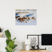 Paardenrit in de winter op Hideout Ranch Poster (Thuiskantoor)